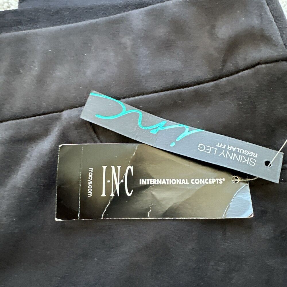 New INC International Concepts I-N-C Womens Velvet Pull-On Skinny Leggings Sz 10 - Picture 2 of 11